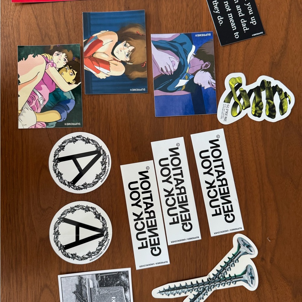 Supreme / Undercover Monochrome Graphic Sticker Set